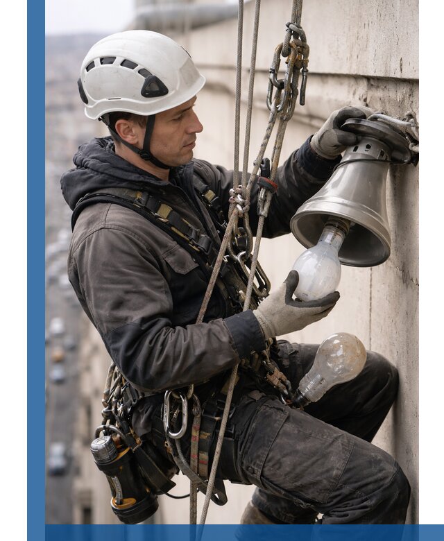 Замена ламп на высоте в Сергиеве Посаде профессионально и быстро