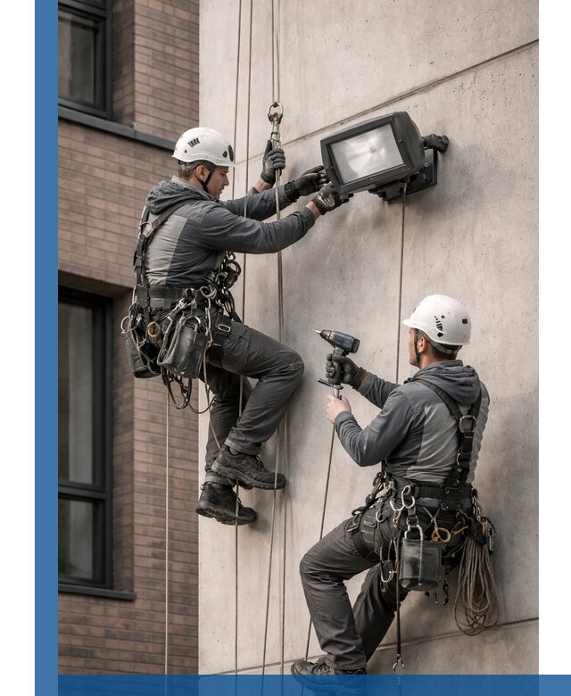 Профессиональный монтаж фасадных прожекторов в Сергиеве Посаде под ключ