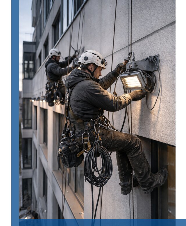 Монтаж фасадного освещения в Сергиеве Посаде установка и подключение