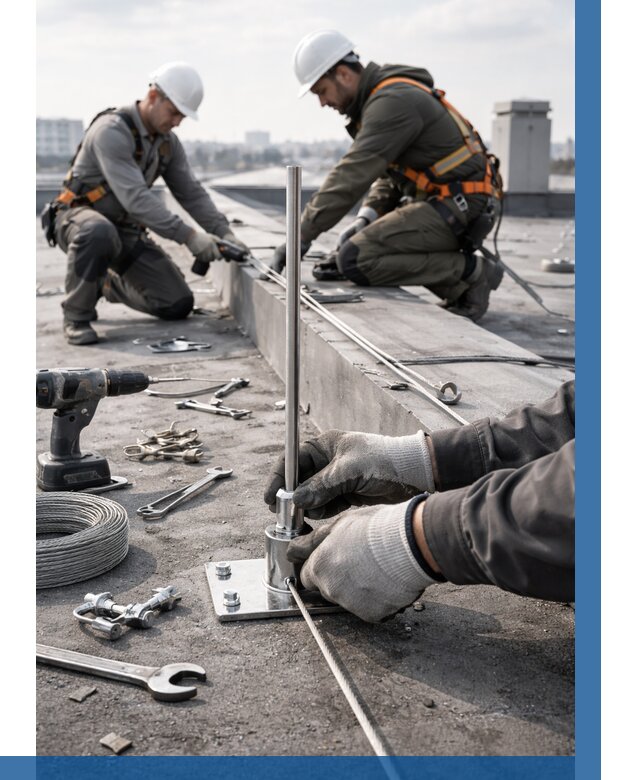 Монтаж молниезащиты на кровле в Сергиеве Посаде цена от 25585 р. | ВЫСОТНИК-Сгп