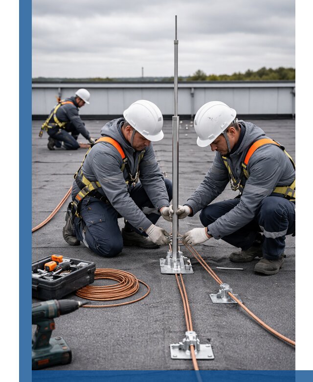 Монтаж молниезащиты на кровле в Сергиеве Посаде под ключ с гарантией