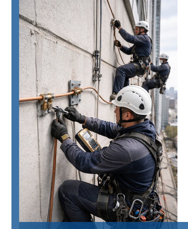 Монтаж системы заземления здания и молниезащиты в Сергиеве Посаде