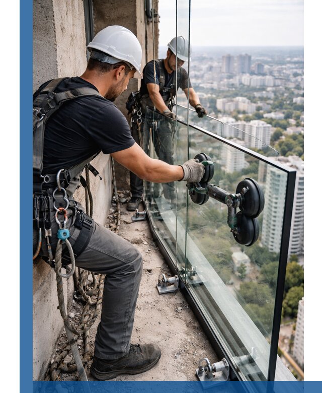 Монтаж стеклянных ограждений под ключ с гарантией в Сергиеве Посаде