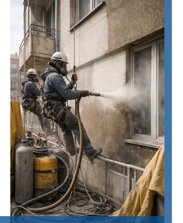 Пескоструйная очистка фасада в Сергиеве Посаде от 665 р. | ВЫСОТНИК-Сгп