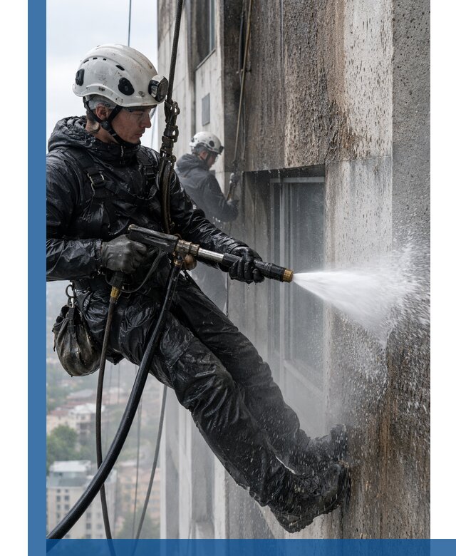 Гидроструйная очистка фасадов и конструкций в Сергиеве Посаде