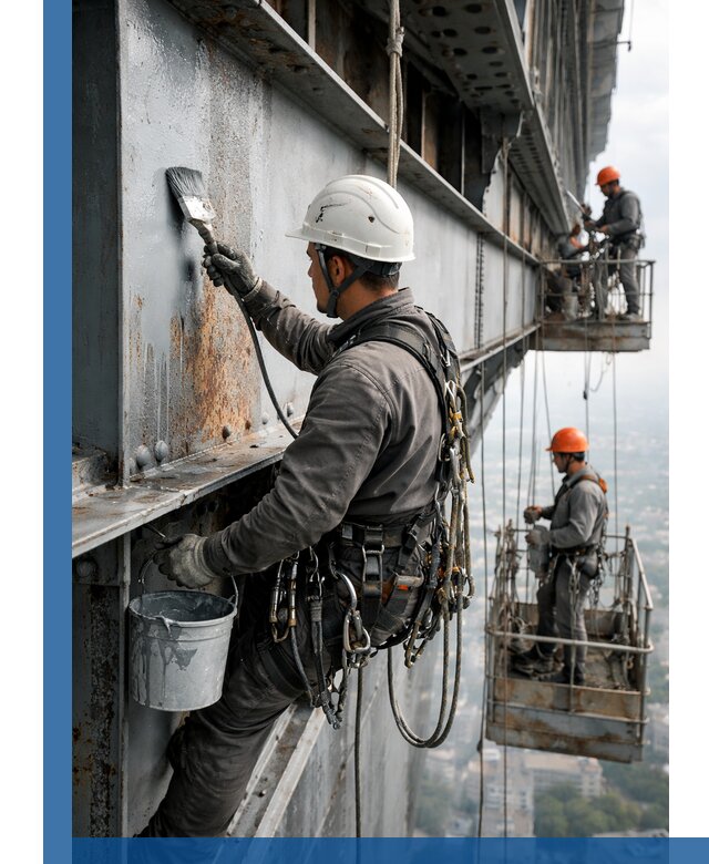 Покраска металлоконструкций на высоте в Сергиеве Посаде профессионально