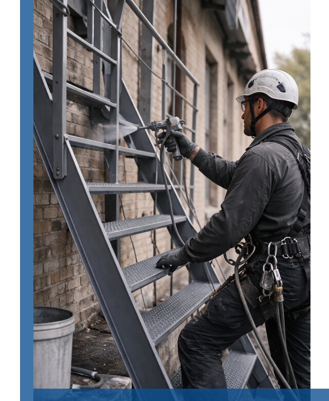 Покраска и антикоррозионная защита пожарных лестниц в Сергиеве Посаде