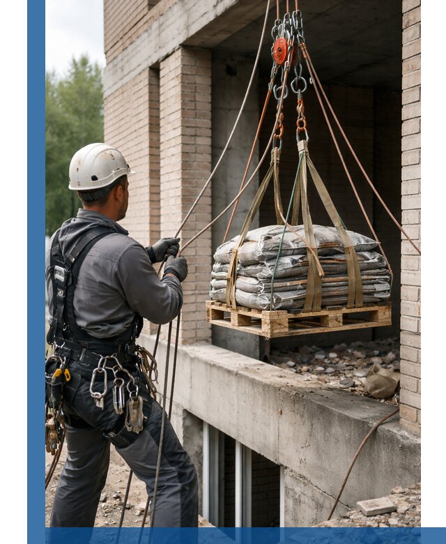 Подъем материалов на этаж веревками в Сергиеве Посаде оперативно