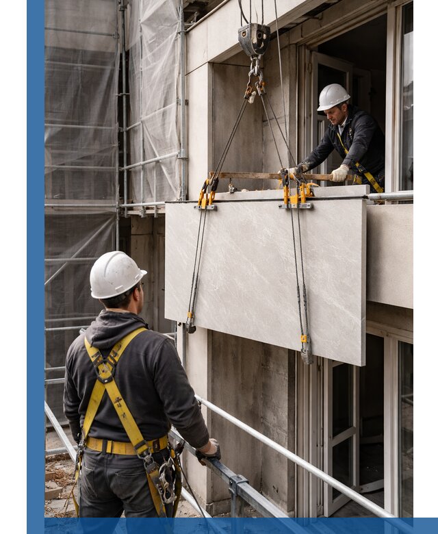 Подъем керамогранита на этаж в Сергиеве Посаде грузчиками и техникой