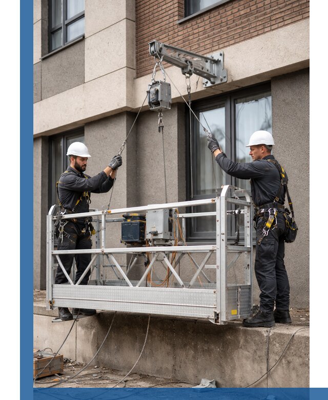 Монтаж и подъем фасадной люльки в Сергиеве Посаде с гарантией безопасности