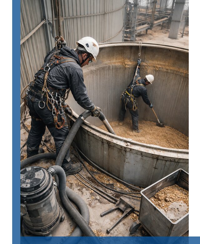 Профессиональная чистка зерновых бункеров в Сергиеве Посаде с выездом