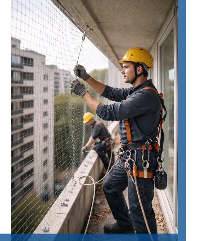 Монтаж сетки от птиц в Сергиеве Посаде от 4605 р. | ВЫСОТНИК-Сгп