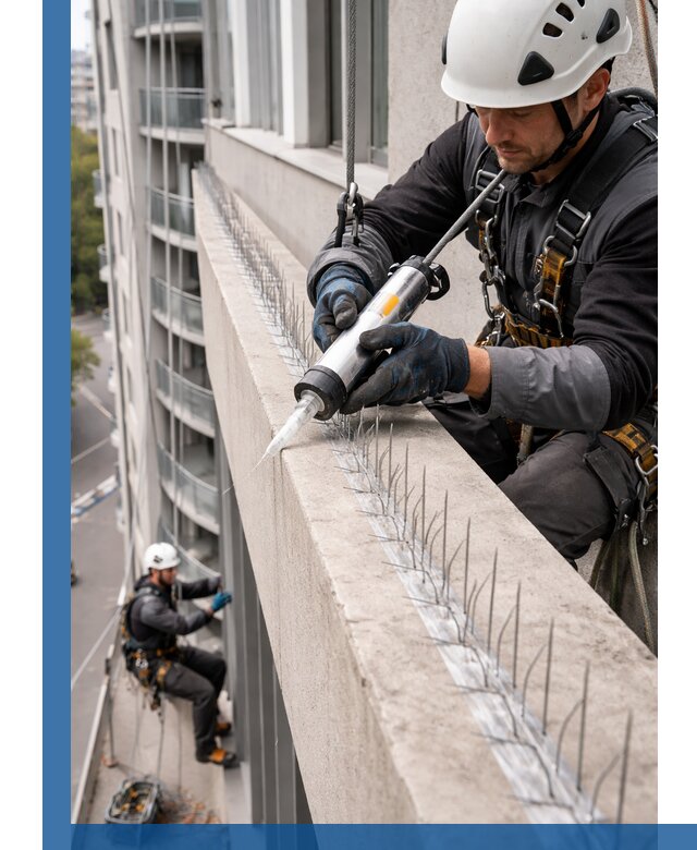 Установка шипов от птиц на фасадах и кровлях в Сергиеве Посаде